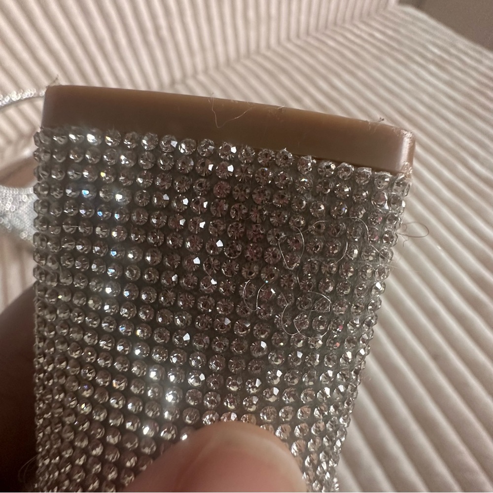 Abound Silver Rhinestone Block Heel Sandal - Picture 2 of 8